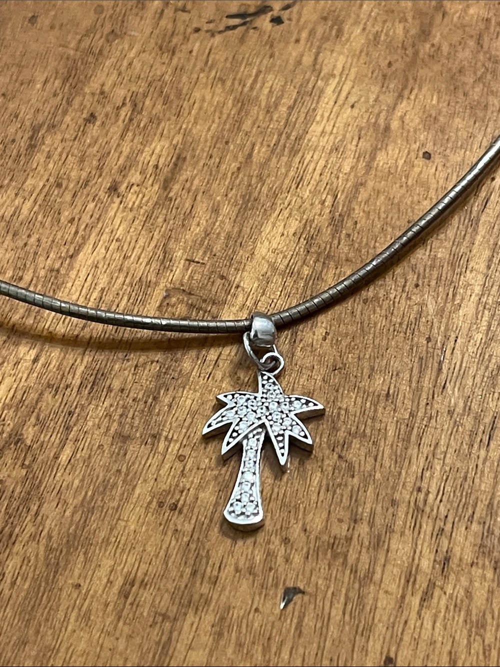 Sterling silver palmetto tree necklace